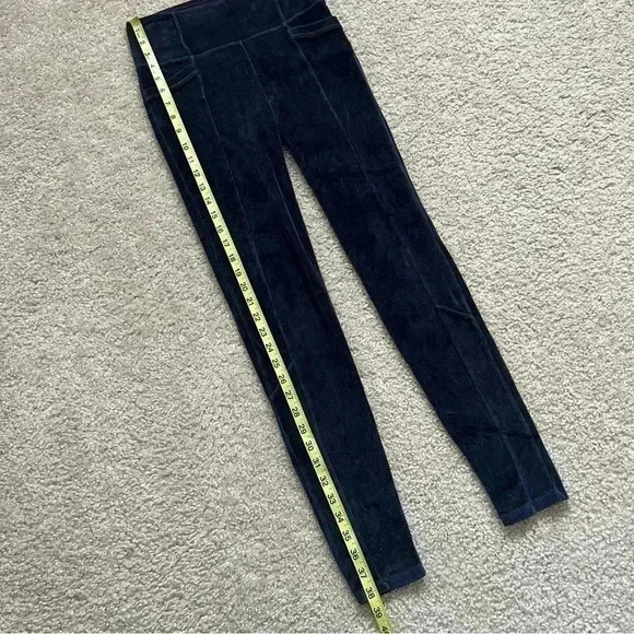 Athleta Cord Velour High Waisted Blue Metro Tight Leggings Size S Small 457434 - Picture 10 of 16